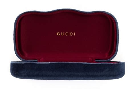 blue Gucci glasses case